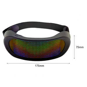 App Control Bluetooth Led Party Glasses Resizable Multi-lingual USB Charge Flashing Luminous Party Christmas Concert Sunglasses